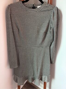 LOFT Black and White Houndstooth Dress Size 4